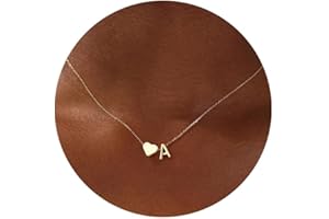 Turandoss Heart Initial Necklaces for Women - Dainty 18K Gold Plated Tiny Heart Initial A-Z Letter Pendant Necklace Birthday Gifts for Teen Girls Jewelry