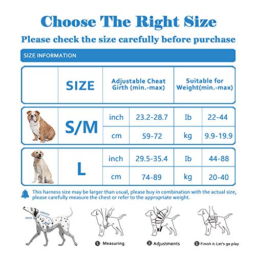 QQPETS Dog Harness American Flag Theme No Pull Adjustable Breathable Massage Reflective Pet Vest, Easy Control for Large Breed Dogs Outdoor Walking (Large, America) - Thumbnail 7