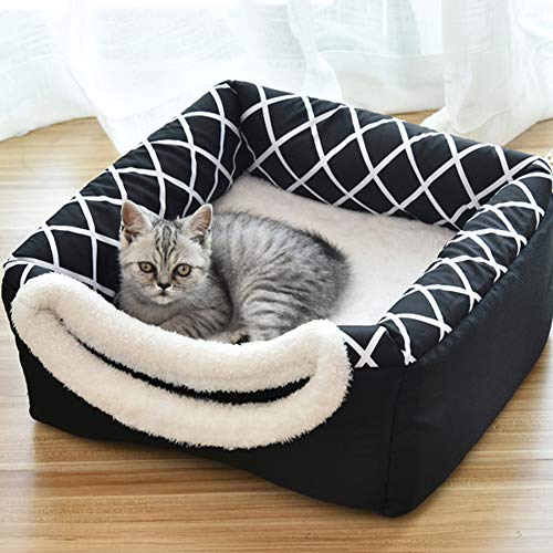 NIBESSER-Katzenhhle-Katzen-Haus-Katzenbett-Haustier-Pet-Nest-Schlafsack-2-in-1-Faltbar-Kuschelhhle