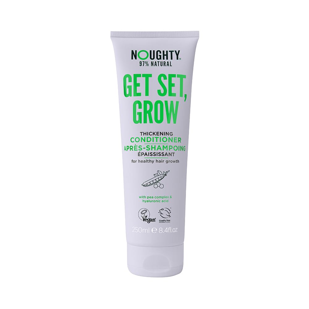 Noughty Get Set, Grow Hair Thickening Conditioner 250 ml, Green Robusta Coffee Beans & Piroctone Olamine to Optimise Scalp Health, Stimulate Roots & Promote Hair Growth, White