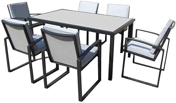 Amazon Com Gazebo Penguin Dining Chair Set Of 6 Grey Powder Coated Aluminum Chairs