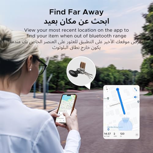 UGREEN 2PCS FineTrack Smart Finder, Apple Find My (iOS only) Smart Tag Replaceable Battery Tracker Locator Luggage Tag Bluetooth Item Finder for Wallet, Suitcase, Car, Keys, Passports