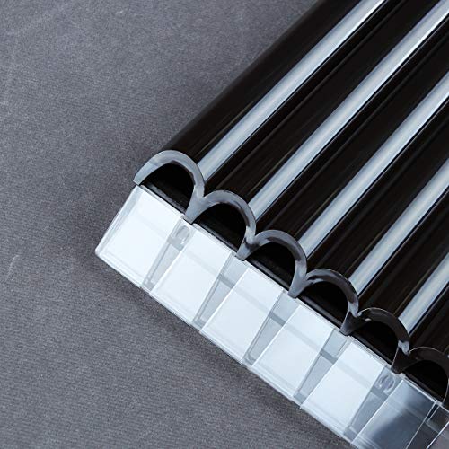 New Arrival 16 Pipes Pan Flute Pan Pipe G Key ABS Plastic Traditional Woodwind Musical Instrument for Beginner and Musical Lover (16 Pipes, dark brown)