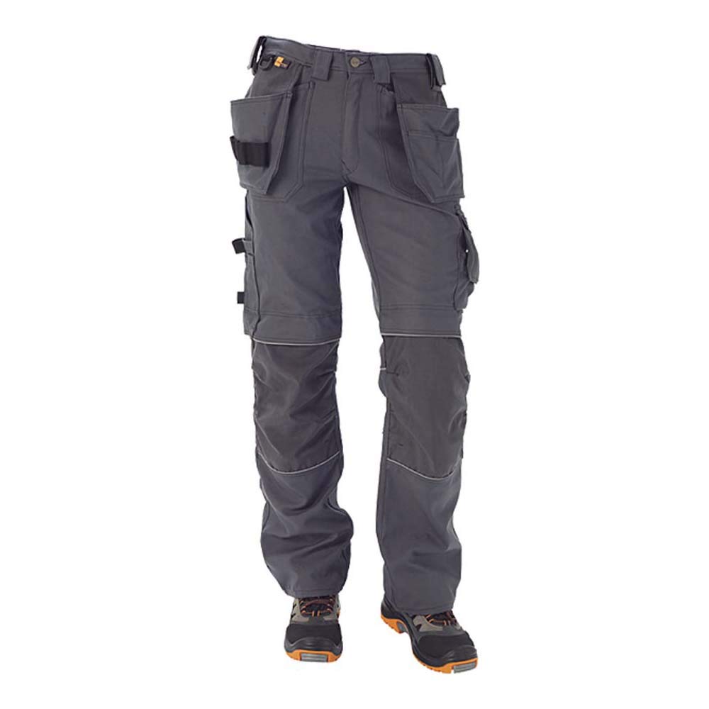 J.A.K. 150114084 Series 1501 60% Cotton/40% Polyester Trousers with Hanging Pockets, Grey, 48 R (34/32) Size