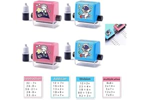 GAVIK Roller Stamp Teaching Math Maths Digital Stamps - Addition, Subtraction, Multiplication, Division - Ink Included