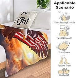 Bald Eagle Blanket American Flag Eagle Decor Throw