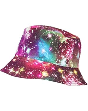 Galaxy/Celestial/Stars Designed Soft Floppy Bucket Hat (One Size)