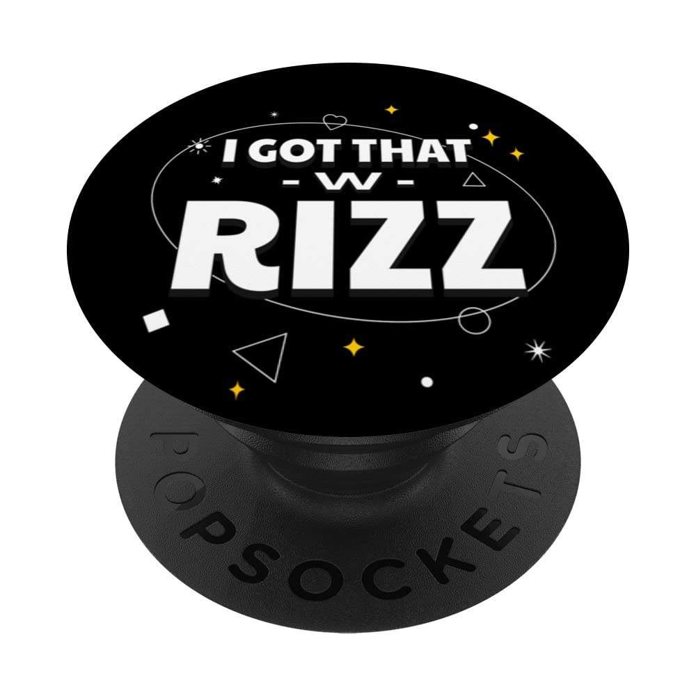 Ask Me About My Rizz I Got That W Rizz Funny Ironic Meme PopSockets Swappable PopGrip