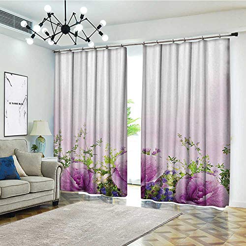 image for PRUNUS Blackout Curtain with hookSpring Cabbage Flowers in Fragrant Bo