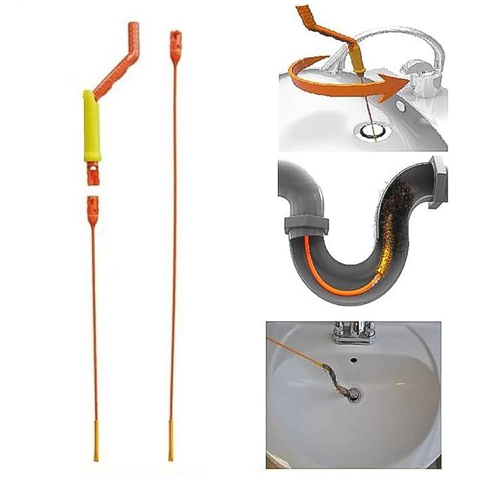 Sink Drain Clog Remover Hair Drain Relief Auger Cleaning Tool Drain Clog Cleaner Kit for Sink Tub Pipe Kitchen Bath Rod