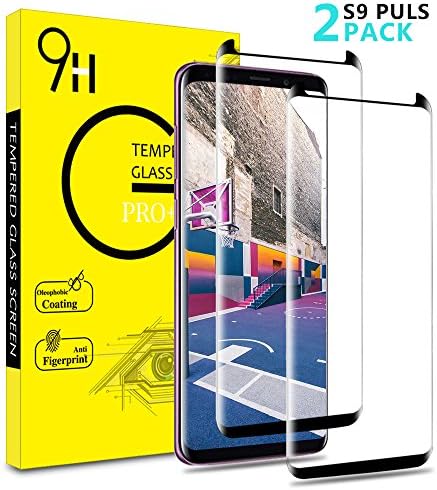 Galaxy S9 Plus Screen Protector, Liaointec Tempered Glass Shield 3D Touch Compatible,Curved Edge Fit,9H Hardness,Anti-Bubble for Samsung Galaxy S9