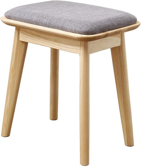 KDJB&DM Ottoman Fußhocker Ändern Schuhe Hocker Eschenholz Kreative Grau