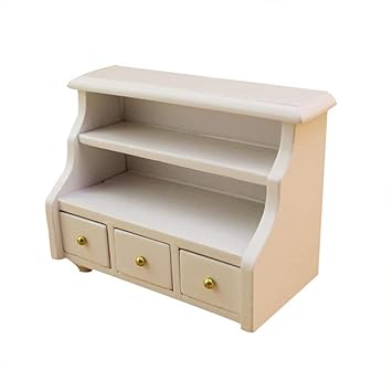 Ocamo High Simulation 1:12 Scale Dollhouse Low Towel Cabinet Handmade Mini Wooden Furniture New Years Day
