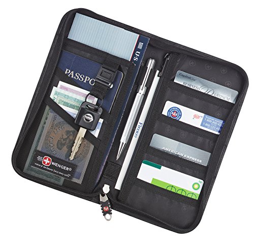 Wenger Wenger Leather Travel Wallet Black 9350-64bk