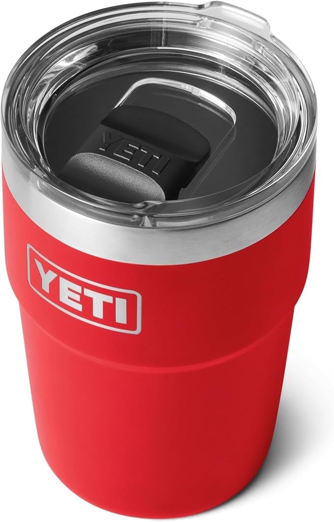 YETI Rambler 16 oz (473 ml) Stackable Cup with Removable Magslider Lid, Stainless Steel Vacuum Insulated Coffee Cup, Rescue Red — image 1