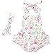 DQdq Baby Girls' Floral Print Ruffles Romper Summer Dress