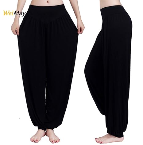 Weimay Yoga Pantalones Pantalones Largos Baggy Pantalones Elásticos para Mujeres