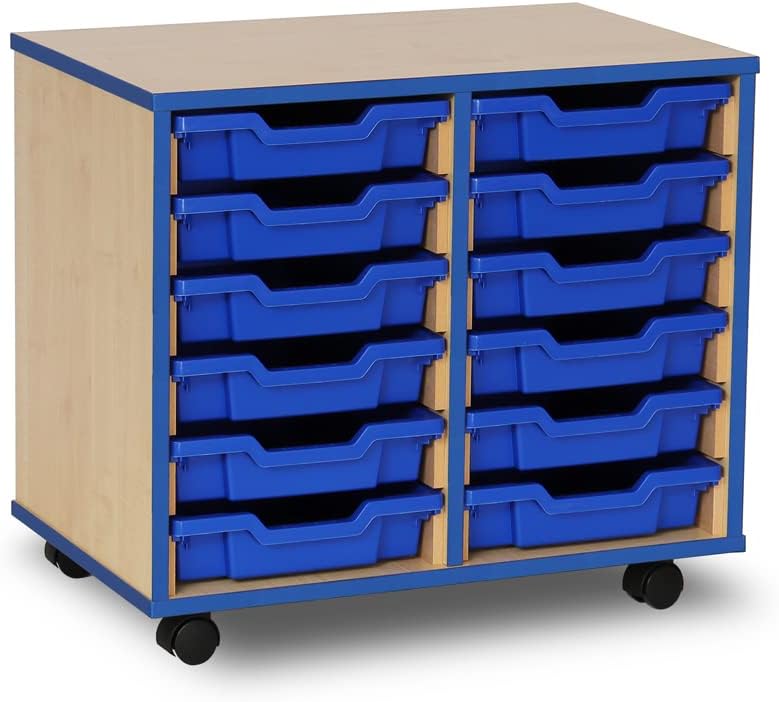 Office Needs Direct Monarch Mobile Tray Storage Unit 12 Trays Maple