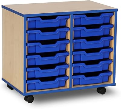 Office Needs Direct Monarch Mobile Tray Storage Unit 12 Trays Maple