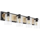 Quorum 5143-4-69 Transitional Four Light Vanity in Black Finish,