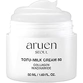 aruen Fermented Tofu Collagen Jelly Cream - 80% Fermented Soy Milk + Bean Essence + Niacinamide - Korean Glass Skin Tightening, Daily Facial Moisturizer (1.69 fl.oz | 50ml)