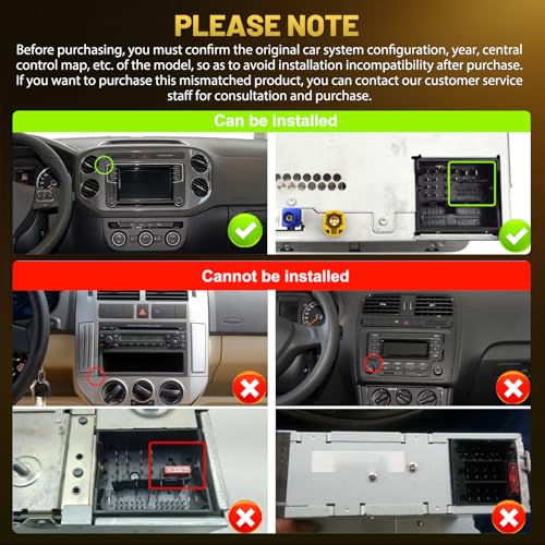 Roinvou 4+64G Radio Coche para VW Beetle Passat Jetta Sharan CC Tiguana Caddy Carplay Inalámbrico Android Auto, Android Pantalla Radio Coche 7'' MirrorLink Bluetooth WiFi GPS 32EQ RDS/FM SWC Cámara