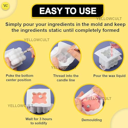 YellowCult 3D Cylinder Thick Pillar Mould Silicone Candle Mold for Aromatherapy Candles Epoxy Resin Casting Handmade Wax Soaps Polymer Clay DIY Art Crafts Supplies Home Decoration-E 3