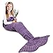 AmyHomie Mermaid Tail Blanket, Soft Crochet Sleeping Bag Blanket for Kids Adults, Mermaid Gift for Girls(Purple,Kids)