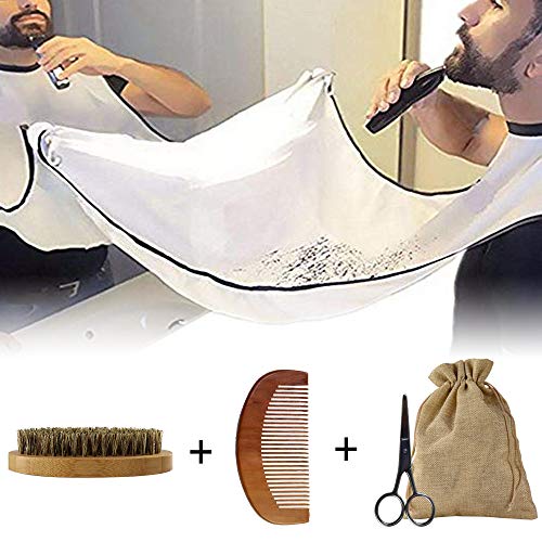 KOKOBI Beard Grooming Kit, Gifts for Men- 7 in 1 Beard Trimmer and Growth Care Kit Includes- Beard Oil, Beard Balm, Beard Brush, Beard Comb, Mustache Scissors, Beard Apron, Storage Bag -Black Gift Box