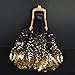 Beauty Clubs Fashion Princess Party Black Sequin Dress Wedding Clothes/Gown For Barbie Doll