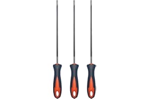 GKZKNG 70108710398 Replacement File for 3/8" Chainsaw Chains, Compatible with Stihl, Husqvarna Chains, with Handle for Easy Sharpening 3pcs