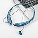LeadTry Music Bluetooth Headphones Wireless Sport Stereo In-ear Noise Cancelling Earphone Headset Running Gym Exercise Earbud Neckband with Microphone for Apple Iphone Ipad Samsung Sony Blue