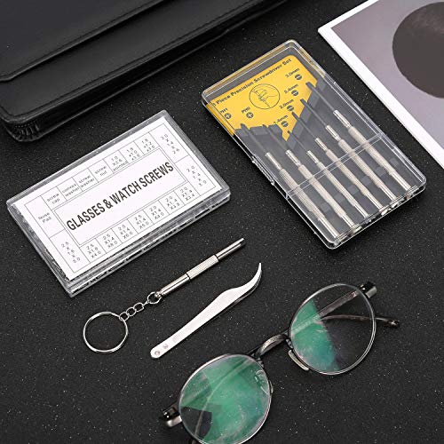 Eyeglass Repair Kit，Sunglasses Repair Kit with 1100pcs Eyeglass Screws Include Nose Pads