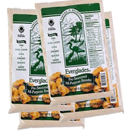 Everglades Seasoning Pre-Seasoned Breader 12 oz Bags Bread Crumb Mix 2, 4, 6 Packs (4)