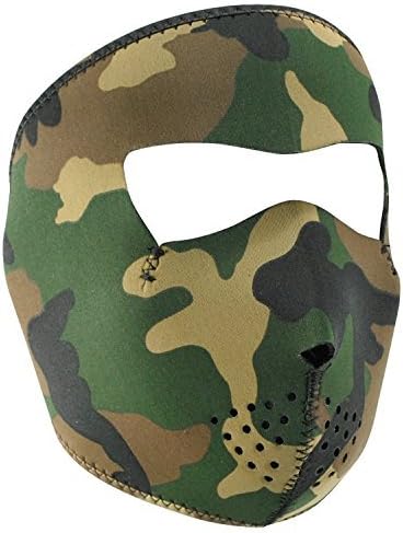 Full Face Neoprene Ski Mask - Woodland Camoflage by Zan