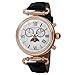 Akribos XXIV Women's AK754 Swiss Chronograph Quartz Movement Watch with Mother of Pearl Dial and White Leather Calfskin Strap (Black)