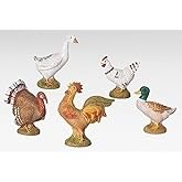 Fontanini by Roman, 7.5-Inch Scale Barnyard Birds Nativity Animal Set – Hand-Sculpted and Hand-Painted in Italy – Christmas Creche Accessory Figures