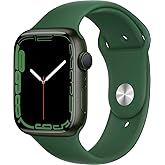 Apple Watch Series 7 (GPS, 45mm) Green Aluminum Case with Clover Sport Band, Regular (Renewed)