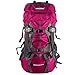 WASING 55L Internal Frame Backpack Hiking Backpacking Packs for Outdoor Travel Climbing Camping Mountaineering with Rain Cover - Red