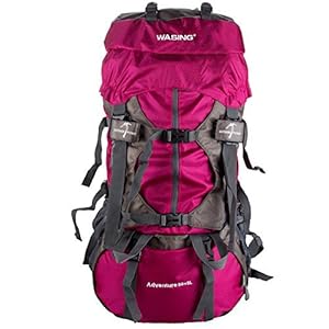 WASING 55L Internal Frame Backpack Hiking Travel Climbing Camping with Rain Cover
