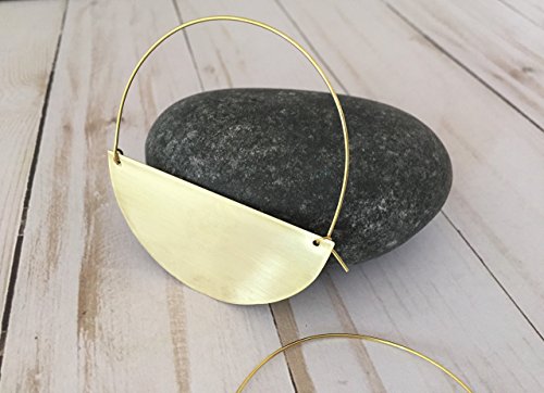 Brass Half Moon Hoop Earrings