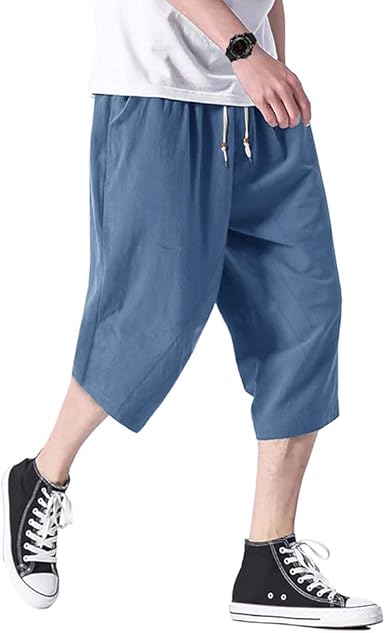 mens baggy capri pants