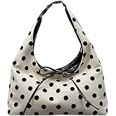 Polka Dot Tote Bag for Women Bow Tie Hobo Bags for Women Slouchy Tote Purse Large Shoulder Handbag Satchel for Travel Work