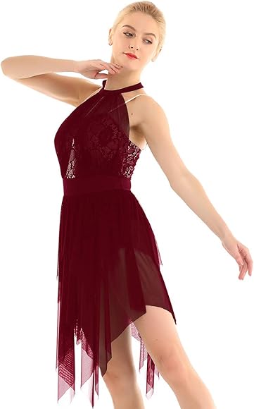 burgundy figure skating dress