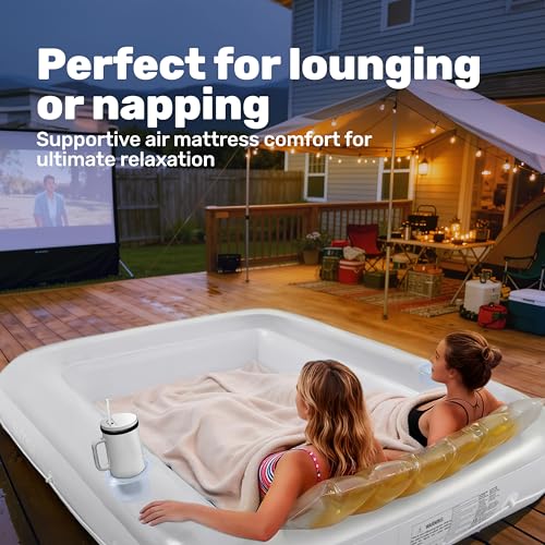 Sloosh Gonflable mats 178 x 116 cm pour Piscine, Bain de Soleil pour Adultes, Flotteur de Piscine, Matelas Gonflable pour Adultes, divertissements d'été, fête Aquatique (Fleur Violette)