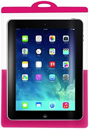 Waterproof Case, iFASCINATE Universal Stand Waterproof Case for iPad 9.7 2017, iPad Pro 9.7, iPad Air/Air 2, iPad 2/3/4 Device Under 10.1" with Adjustable Lanyard (Pink)