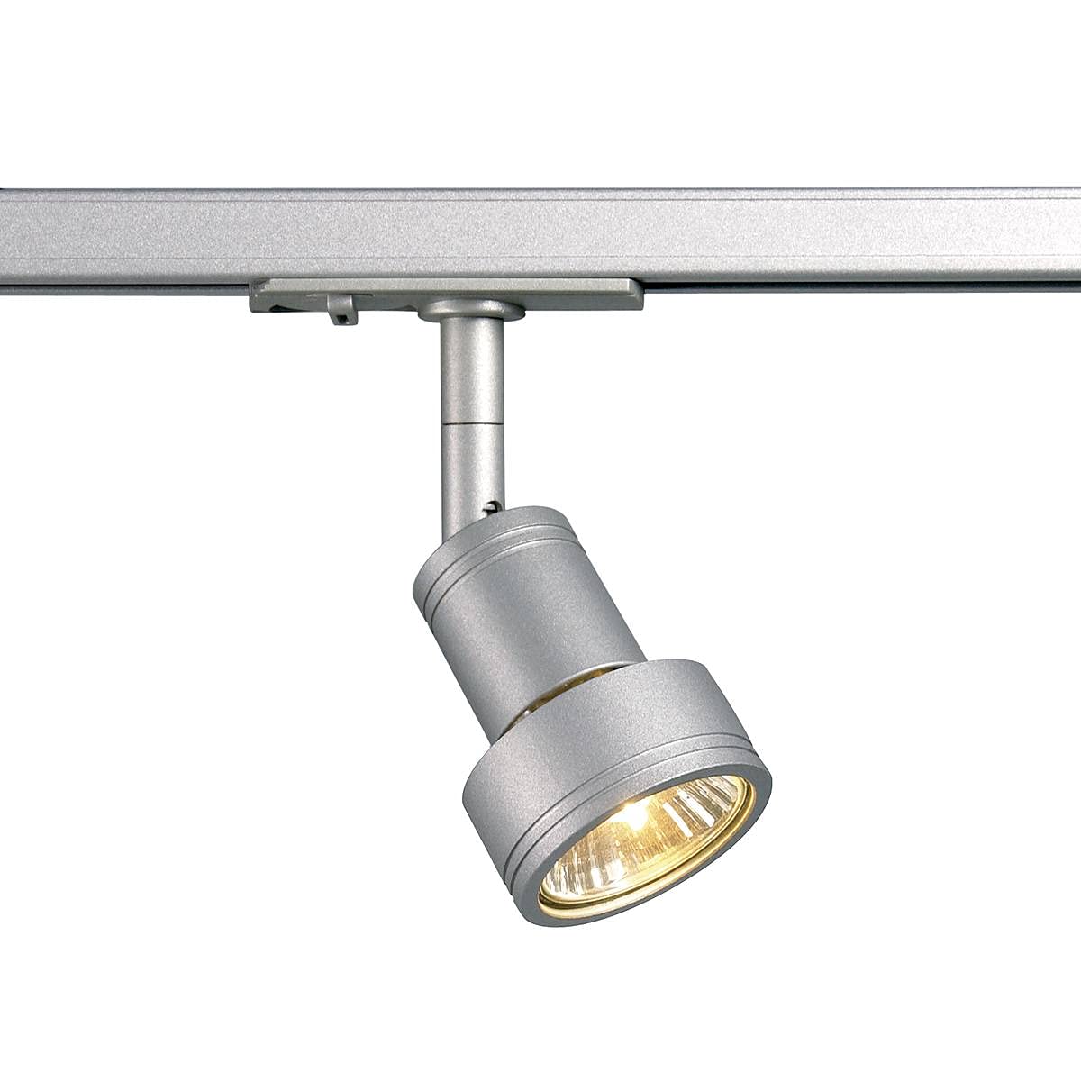 SLV Puri GU10 Spotlight Fitting for use with SLV 1-Phase Track/Spotlight, LED spot, Ceiling spot, Ceiling Light, Track System, Interior Lighting / GU10 50W Grey