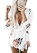 YOMISOY Womens Floral Printed Warp Rompers Sexy Deep V Neck Long Sleeve Short Jumpsuits Shorts