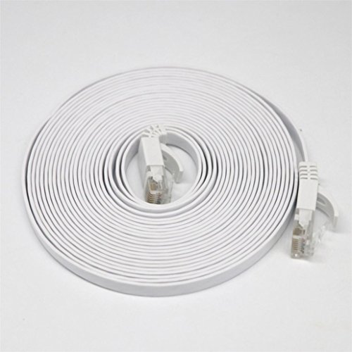 image for 1M/2M/3M/5M/10M/15M/20M RJ45 CAT6 Ethernet Network LAN Cable Flat UTP 