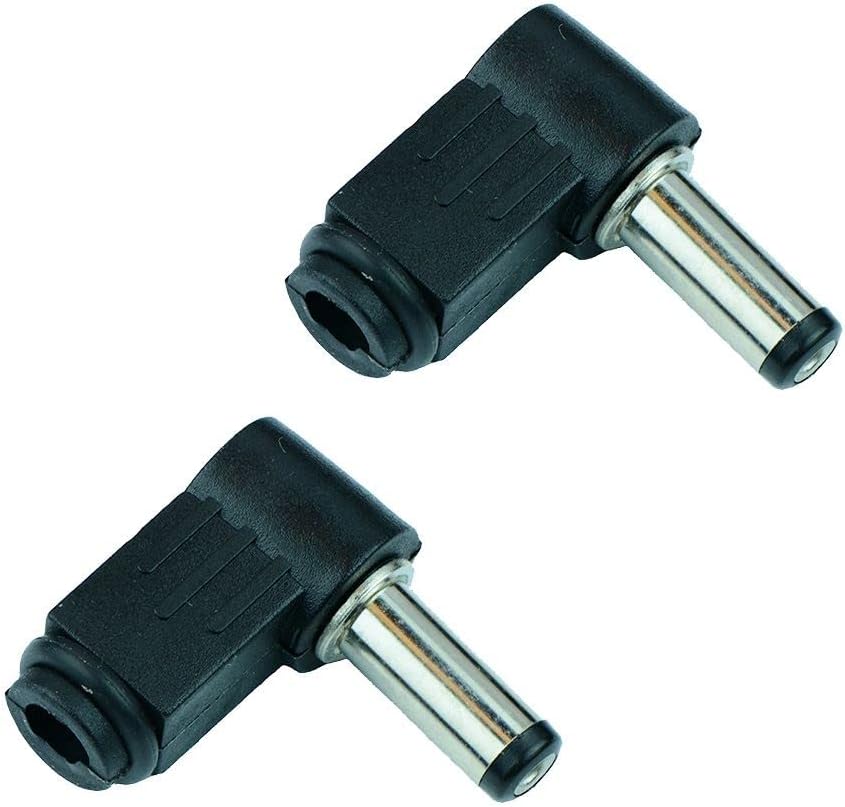 Switch Electronics 2.5x5.5mm Right Angle DC Power Plug Connector Pack of 2